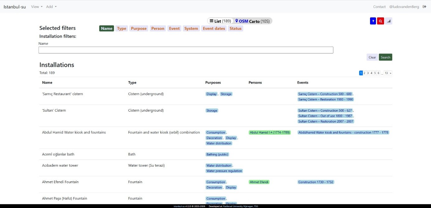 Navigation help image 09: name filter