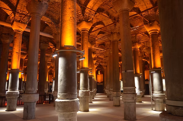 The Cistern of Philoxenos or Binbirdirek Cistern in 2021.