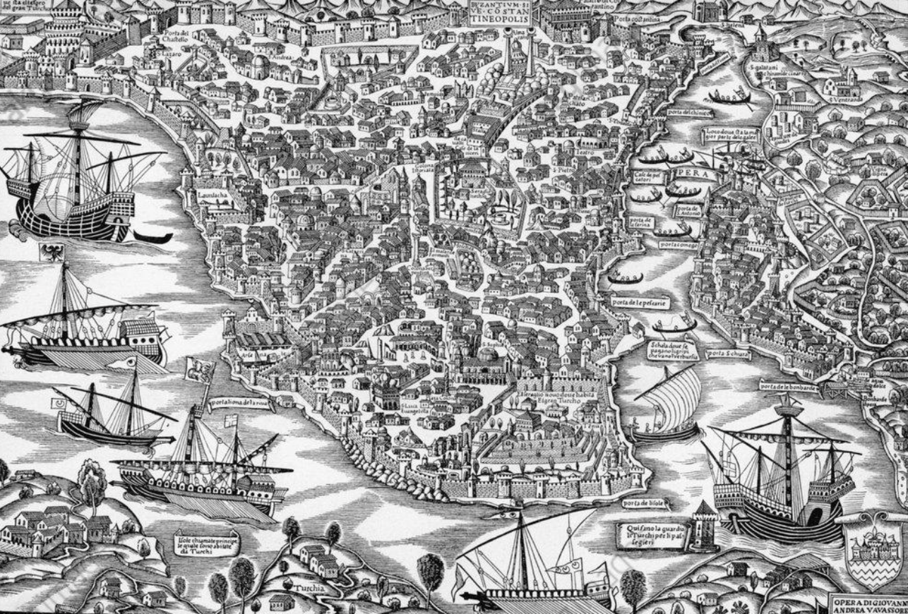 Woodcut of Constantinople circa 1520