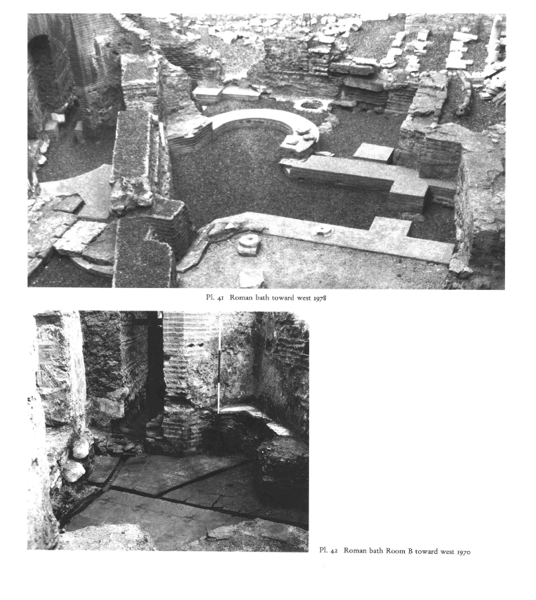 Pictures of the Roman bath, 1978 and 1970.