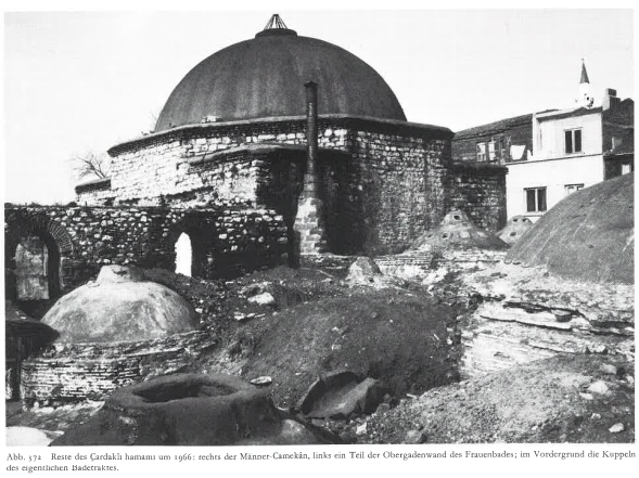 Remains of the male-side of the Çardaklı Bath in 1966, the women