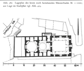 Floorplan of the Mahmut Pasha Baths. Müller-Wiener 1977 p. 330 Fig. 380